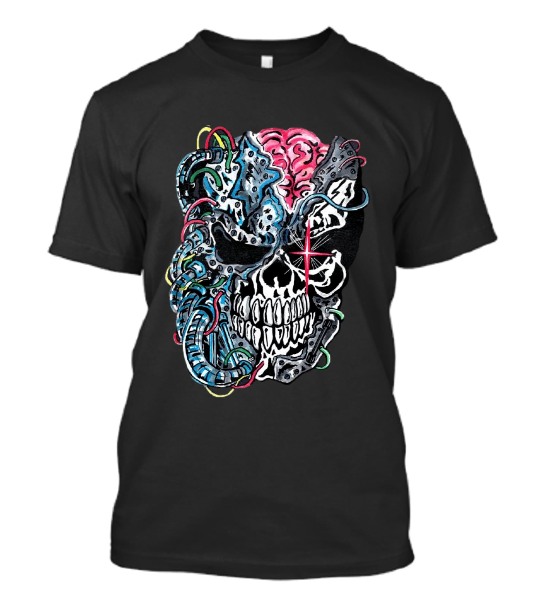 Warrenlotas Cybernetic Skull Art Piece T-Shirt