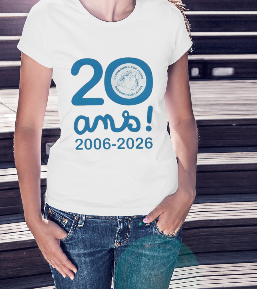 Cartooning For Peace 20 Ans 2006 2026 Dessins Pour La Paix 20th Anniversary T-Shirt