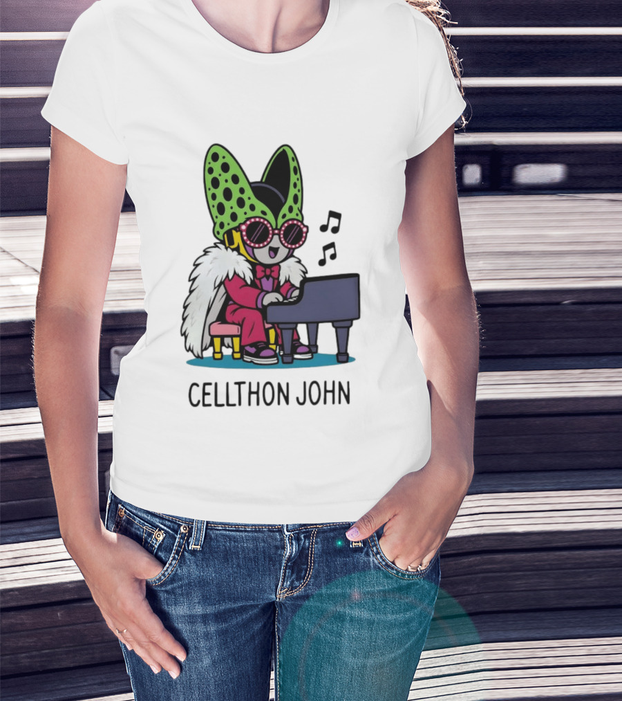 Cellthon John Dragon Ball Z Piano Music Fun T-Shirt