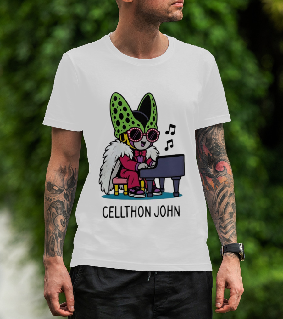 Cellthon John Dragon Ball Z Piano Music Fun T-Shirt