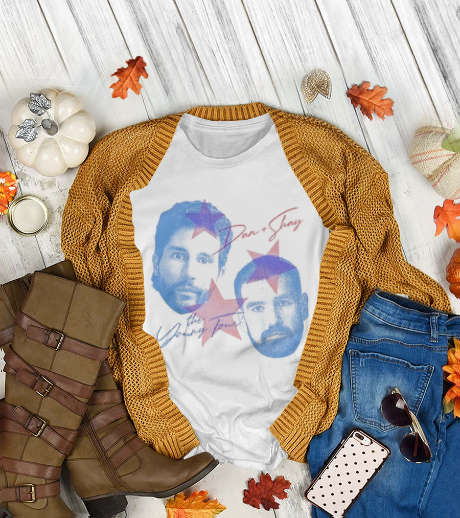 Dan And Shay The Young Tour Crewneck Stars Faces T-Shirt
