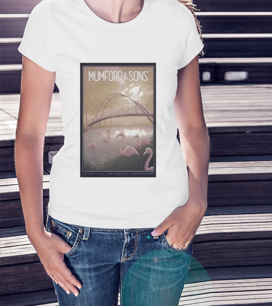 Mumford And Sons Concert Featuring Flamingos At Kohl Center Arena Madison WI September 23 2026 T-Shirt