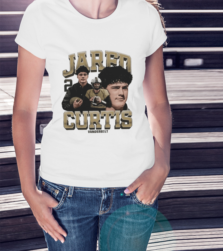Vanderbilt Jared Curtis Football No 2 Commodores Collage T-Shirt