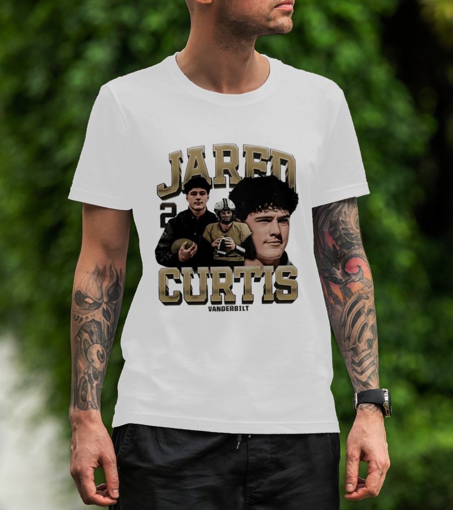 Vanderbilt Jared Curtis Football No 2 Commodores Collage T-Shirt