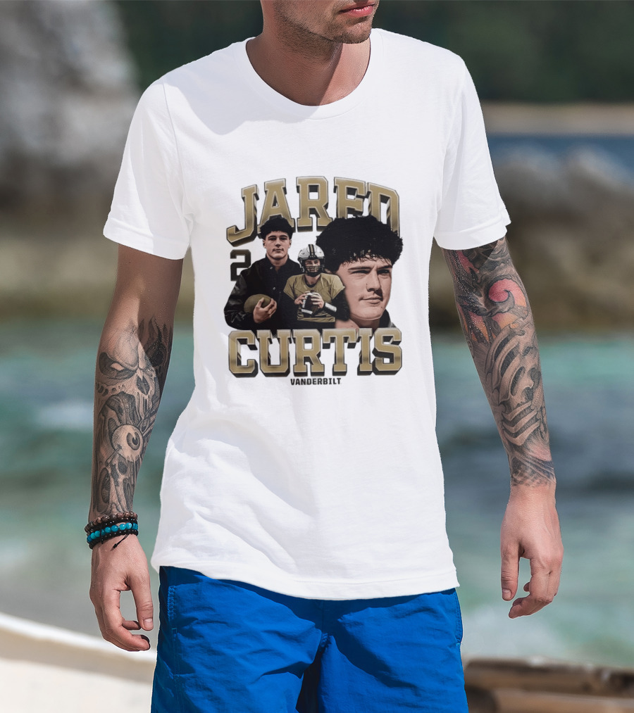 Vanderbilt Jared Curtis Football No 2 Commodores Collage T-Shirt