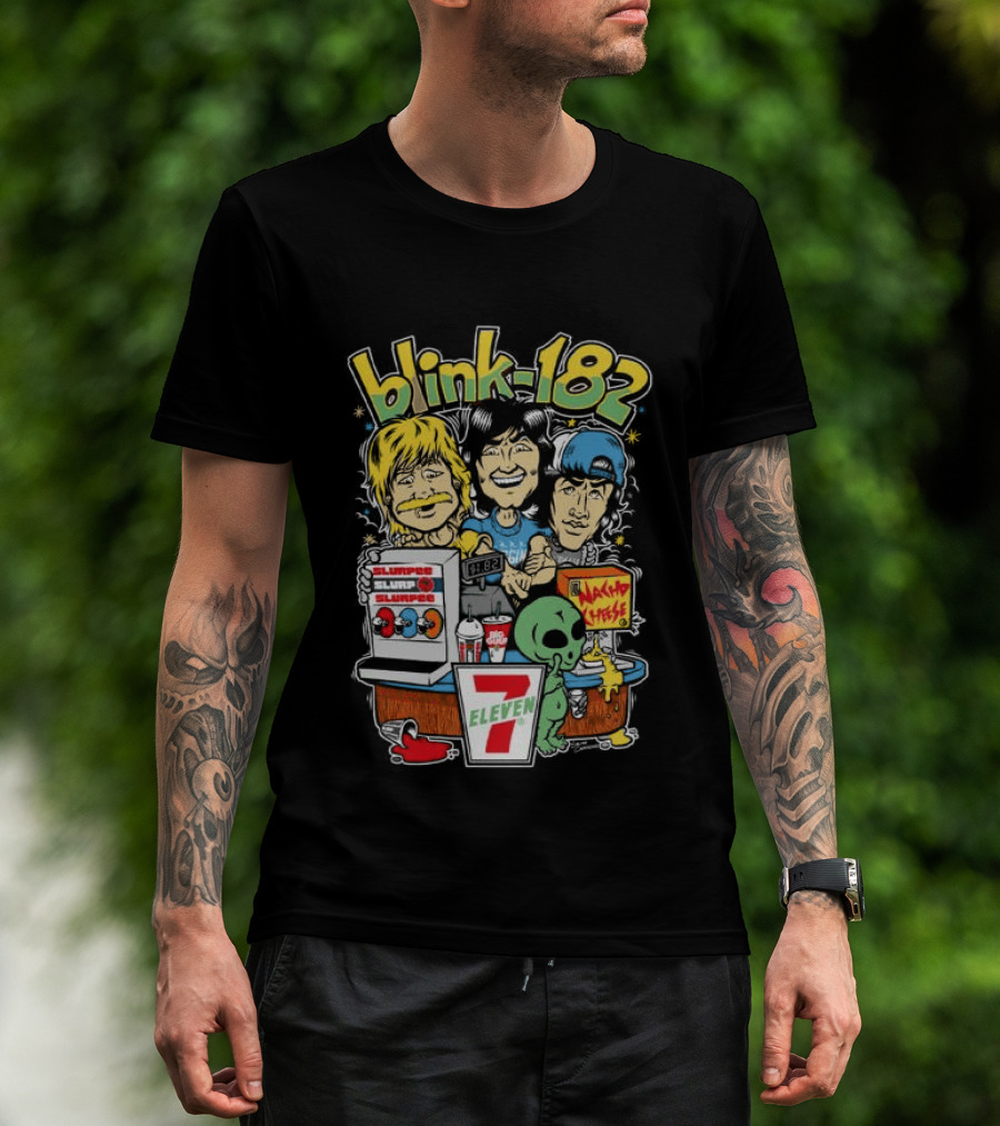 Blink 182 Store 7 Eleven X Blink 182 Take It To Eleven Nacho Fries Slurpee Alien T-Shirt