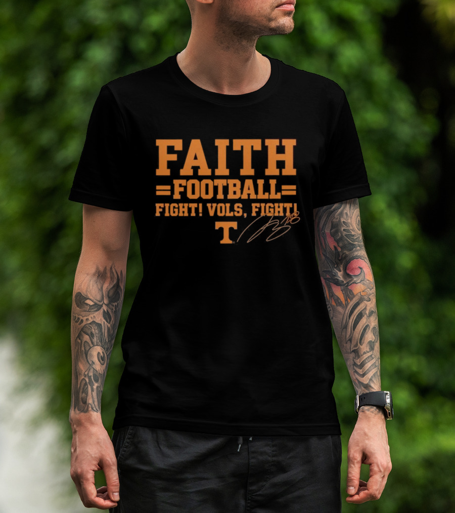 Faith Football Fight Vols Fight Tennessee T T-Shirt