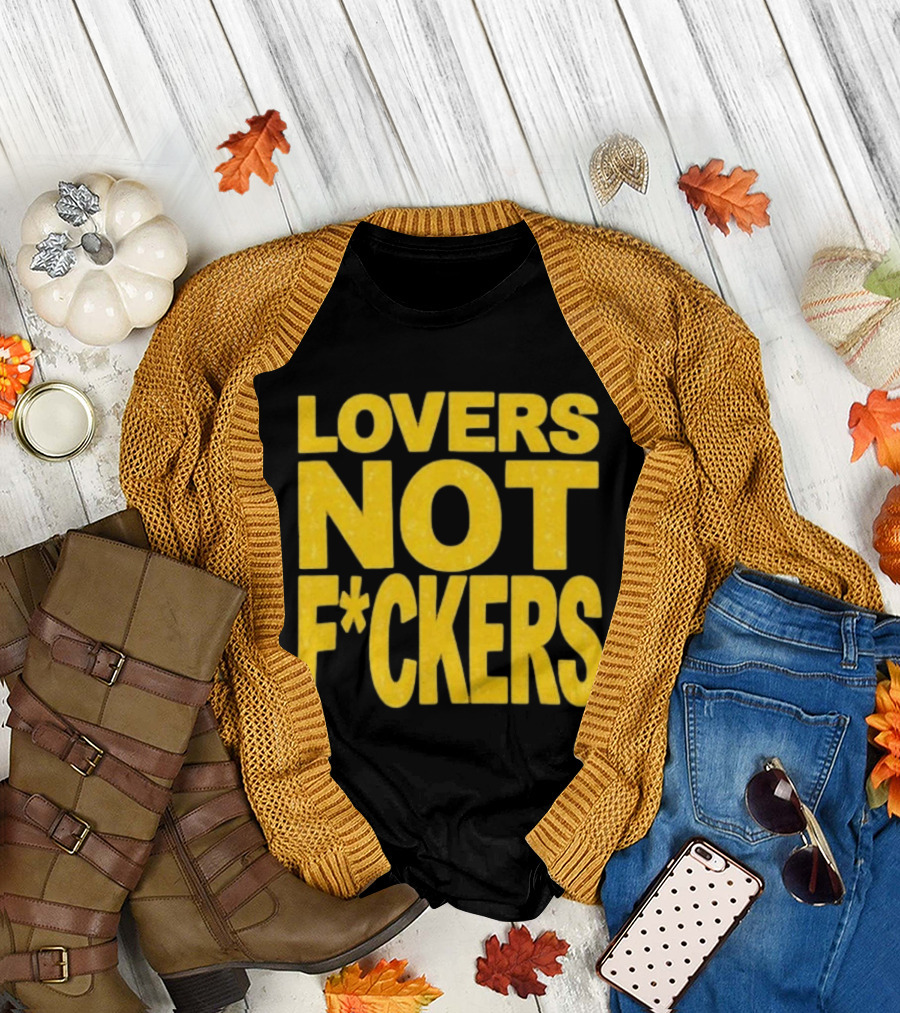 Lovers Not Fckers Bold Yellow T-Shirt