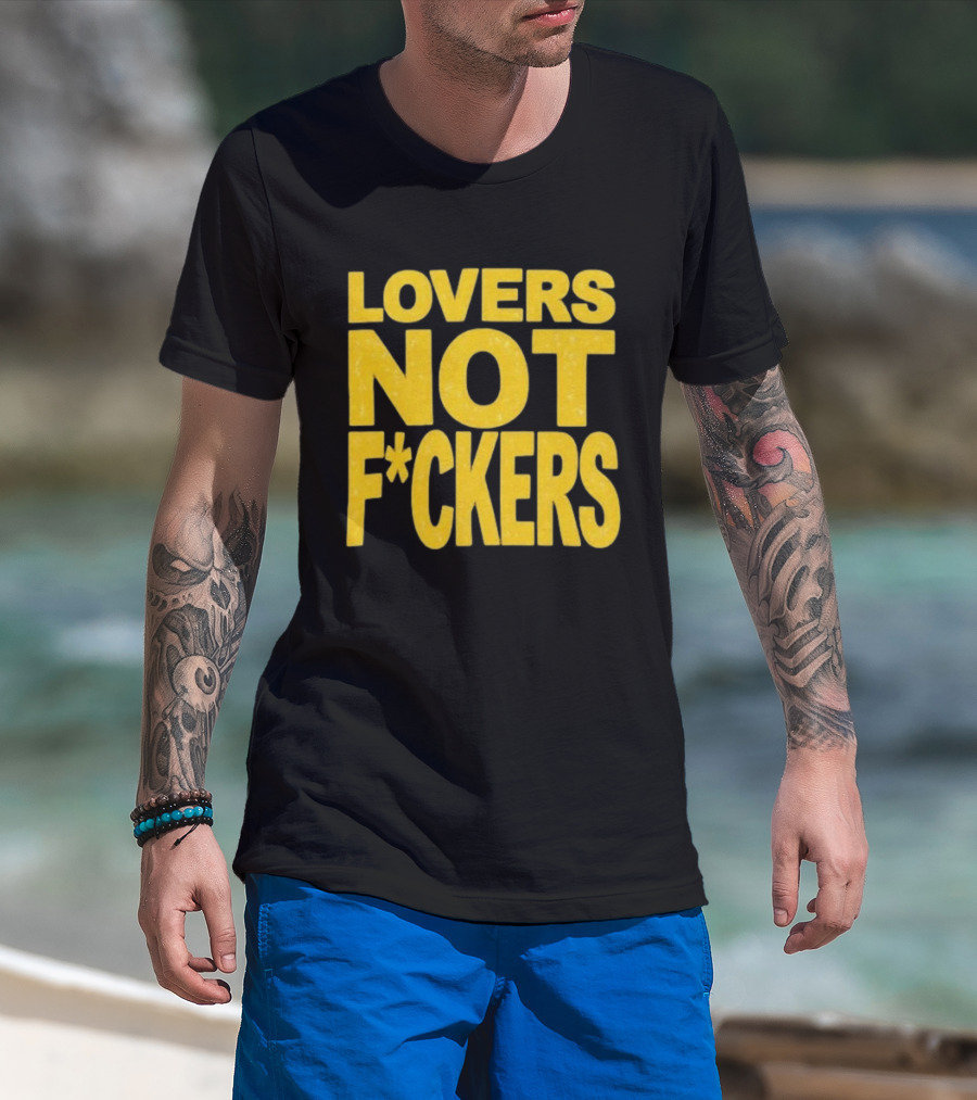 Lovers Not Fckers Bold Yellow T-Shirt