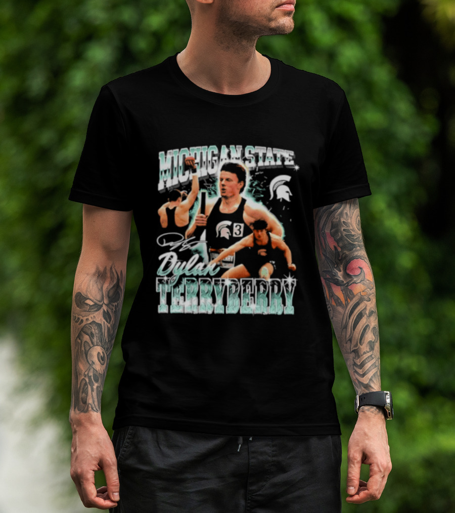 Michigan State Spartans Dylan Terryberry Player Collage T-Shirt