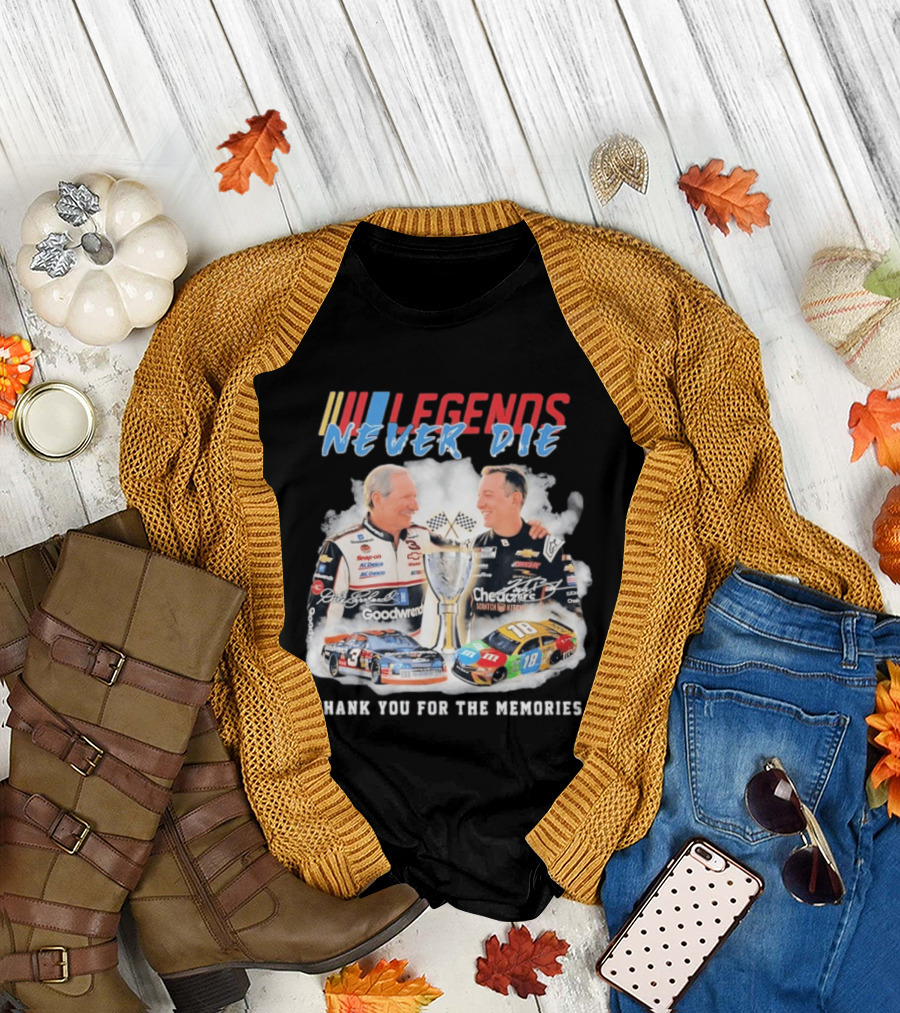 NASCAR Legends Never Die Dale Earnhardt Kyle Busch Thank You For The Memories T-Shirt
