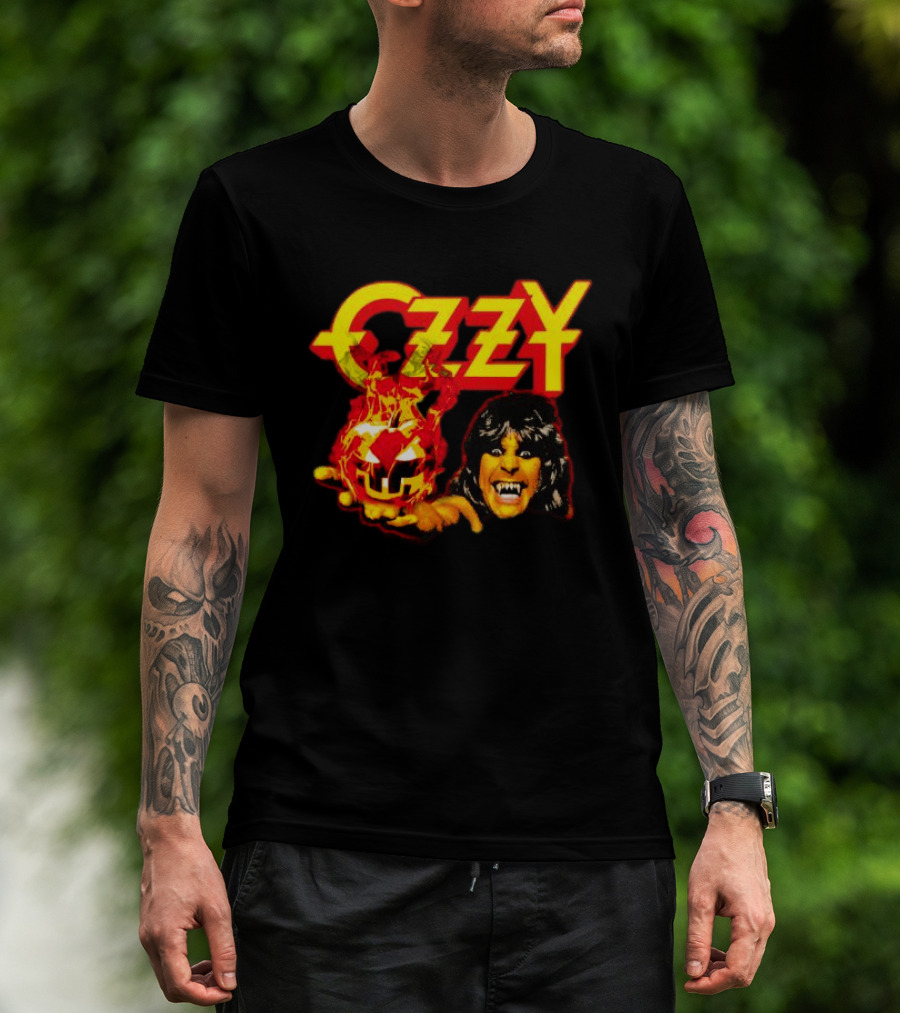 Ozzy Osbourne Halloween Pumpkin Fiery Face T-Shirt