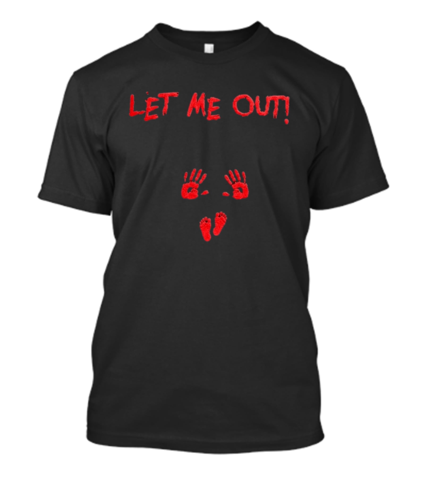 Let Me Out Handprint And Footprint Blood Halloween 2026 T-Shirt