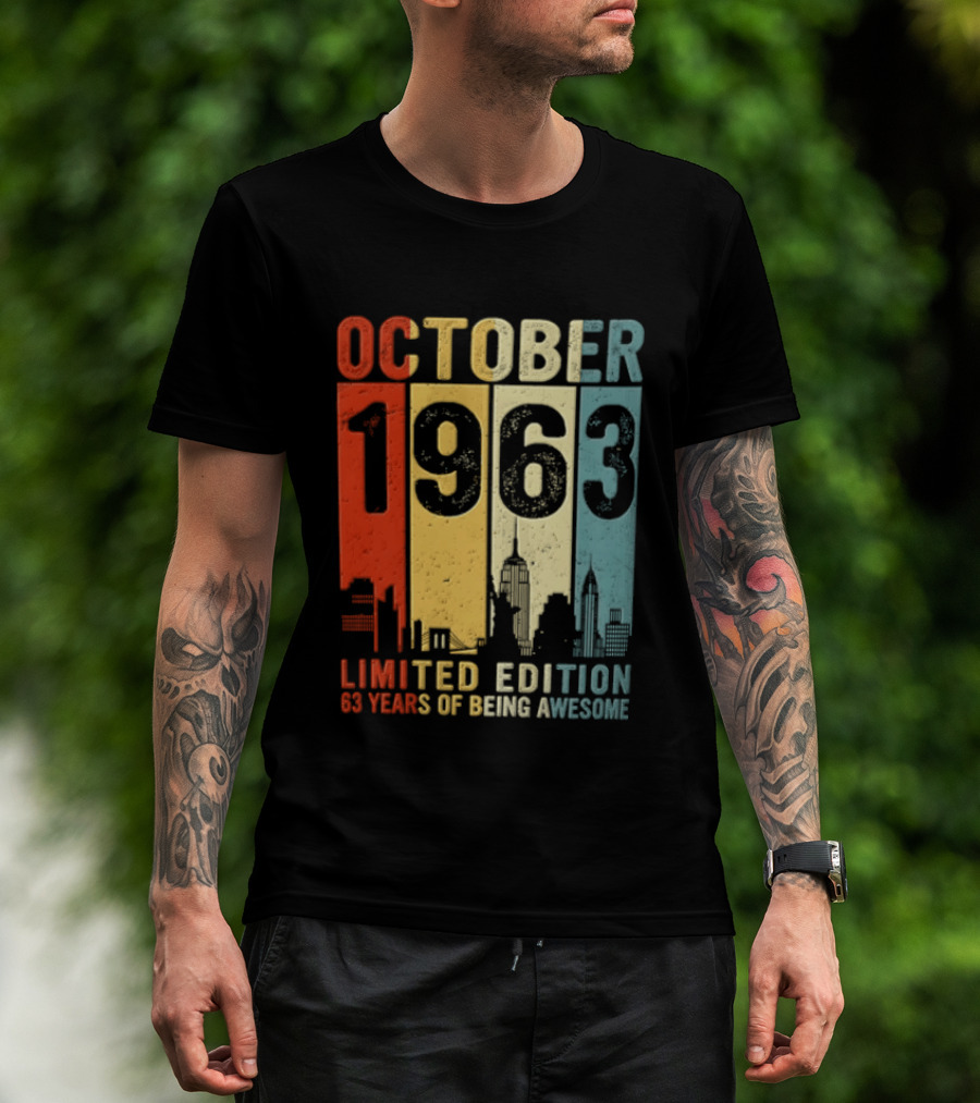 October 1963 Limited Edition 60 Years Of Being Awesome New York City Skyline T-Shirt