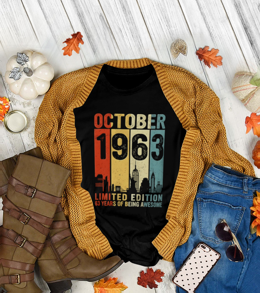 October 1963 Limited Edition 60 Years Of Being Awesome New York City Skyline T-Shirt