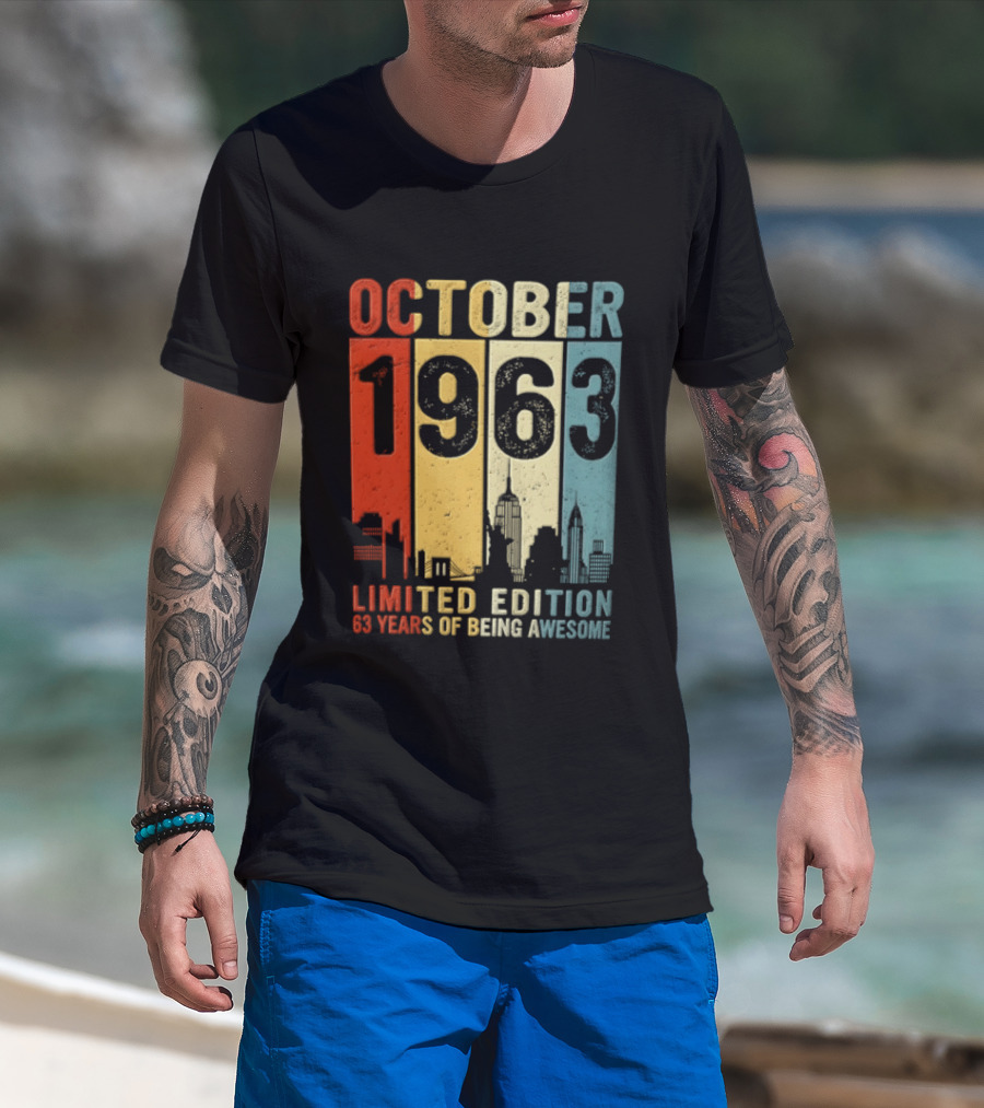 October 1963 Limited Edition 60 Years Of Being Awesome New York City Skyline T-Shirt