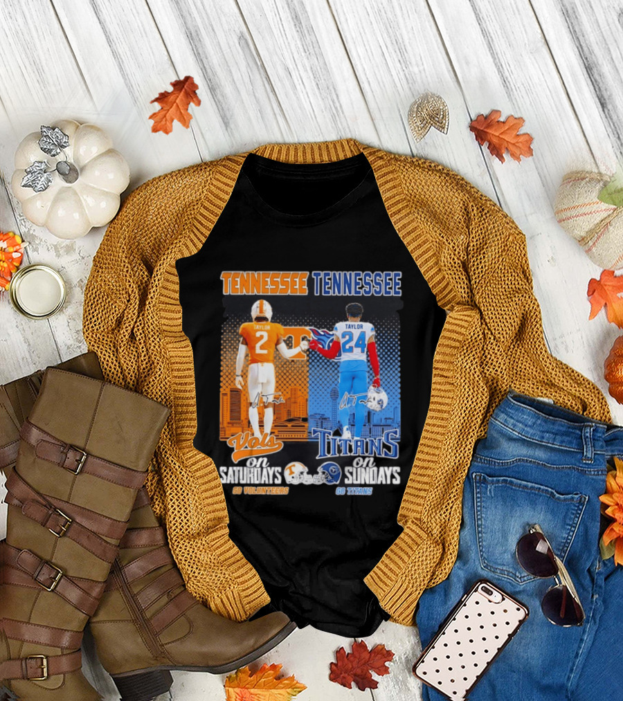 Tennessee Volunteers On Saturdays Go Volunteers Tennessee Titans On Sundays Go Titans T-Shirt