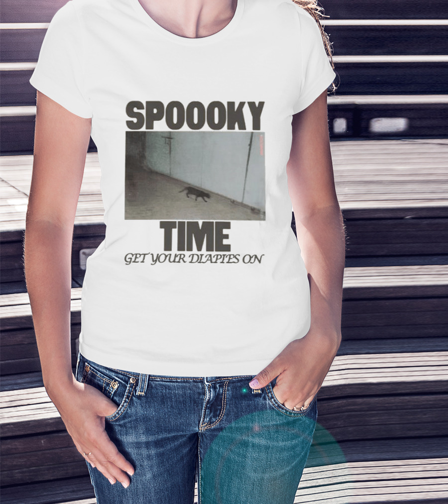 Spoooky Time Get Your Diapers On Caseoh Games Store Kitty CCTV T-Shirt