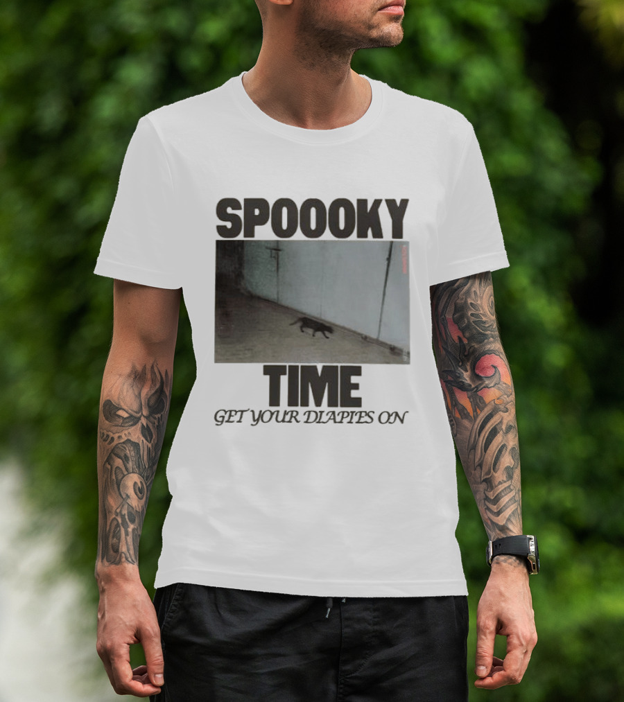 Spoooky Time Get Your Diapers On Caseoh Games Store Kitty CCTV T-Shirt