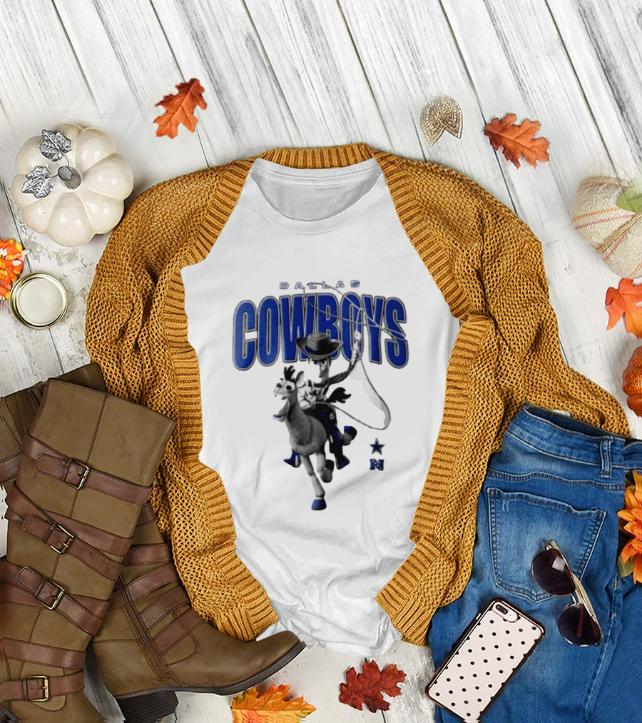 Dallas Cowboys Woody Bullseye Lasso Cartoon NFL Toy T-Shirt
