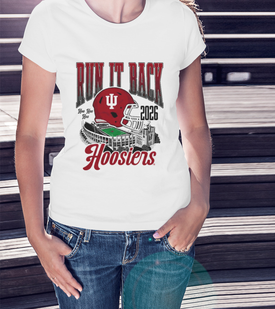 Run It Back Hoosiers Football Helmet 2026 Indiana University T-Shirt