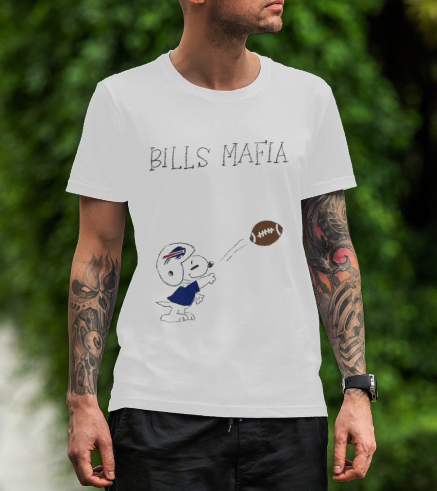 Snoopy Bills Mafia Buffalo Bills Football Fan Apparel Peanuts Sports T-Shirt