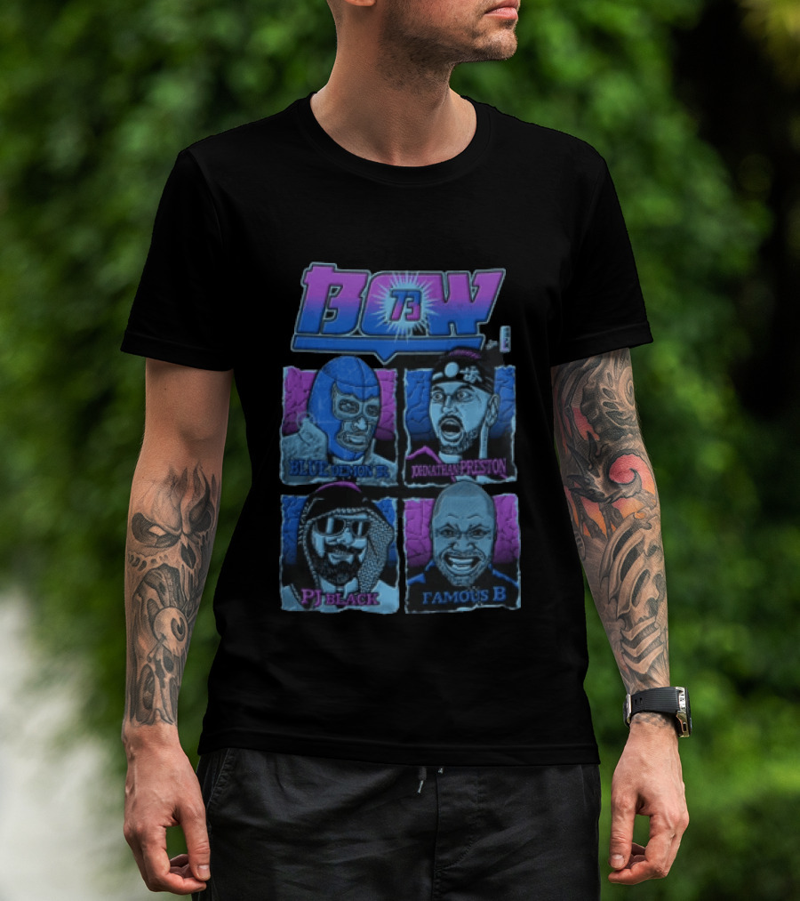 BCW 73 Blue Demon Jr Johnathan Preston PJ Black Famous B T-Shirt
