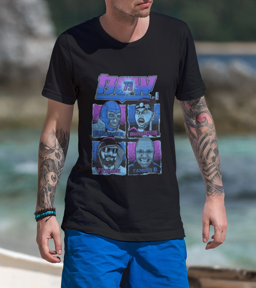 BCW 73 Blue Demon Jr Johnathan Preston PJ Black Famous B T-Shirt