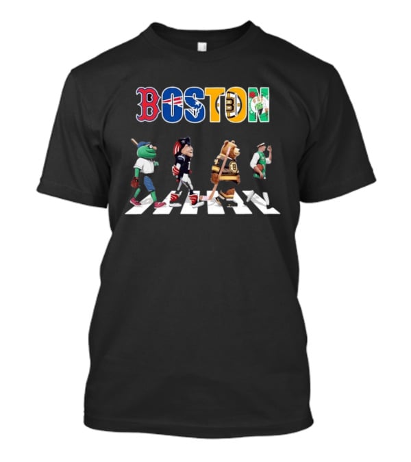 Boston Sports Mascots Abbey Road T-Shirt