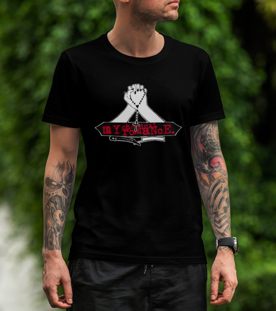My Chemical Romance Praying Hands Rosary T-Shirt