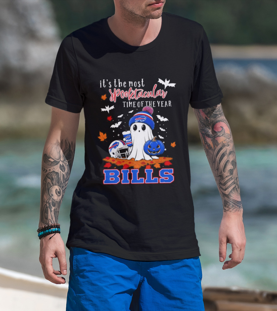 It's The Most Spooktacular Time Of The Year Buffalo Bills Halloween Ghost Pumpkin T-Shirt