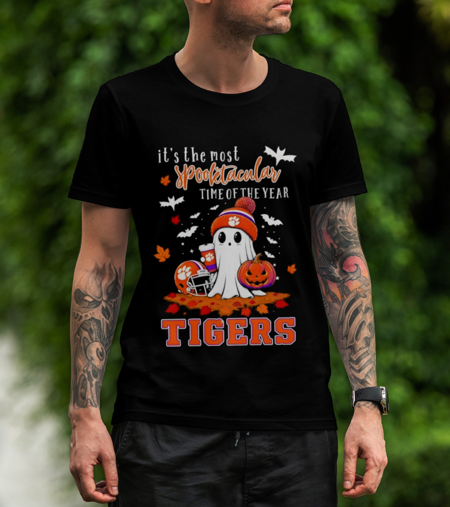 Tiger's Most Spooktacular Halloween Time With Ghost And Pumpkins T-Shirt