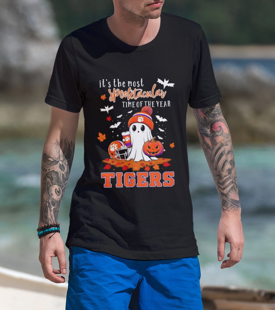 Tiger's Most Spooktacular Halloween Time With Ghost And Pumpkins T-Shirt