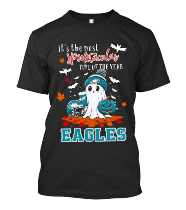 Philadelphia Eagles Spooktacular Halloween Ghost With Pumpkin And Helmet T-Shirt