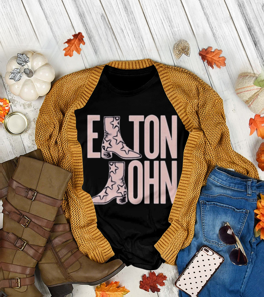 Elton John Star Pattern Boot Troubadour T-Shirt