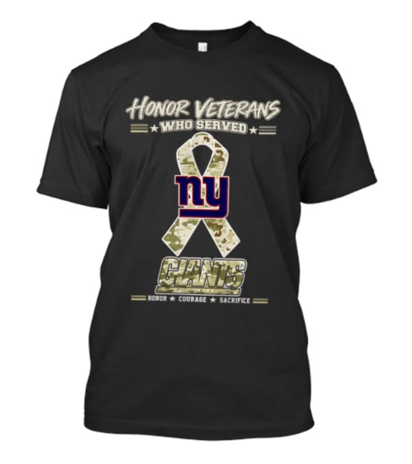 New York Giants Honor Veterans Who Served Salute Camouflage Ribbon NFL T-Shirt