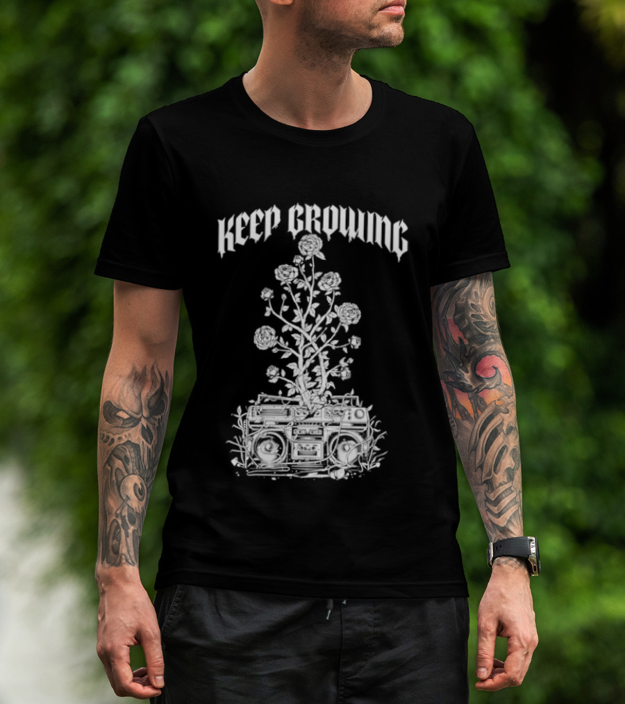 Keep Growing J.Rose Plant Speaker T-Shirt