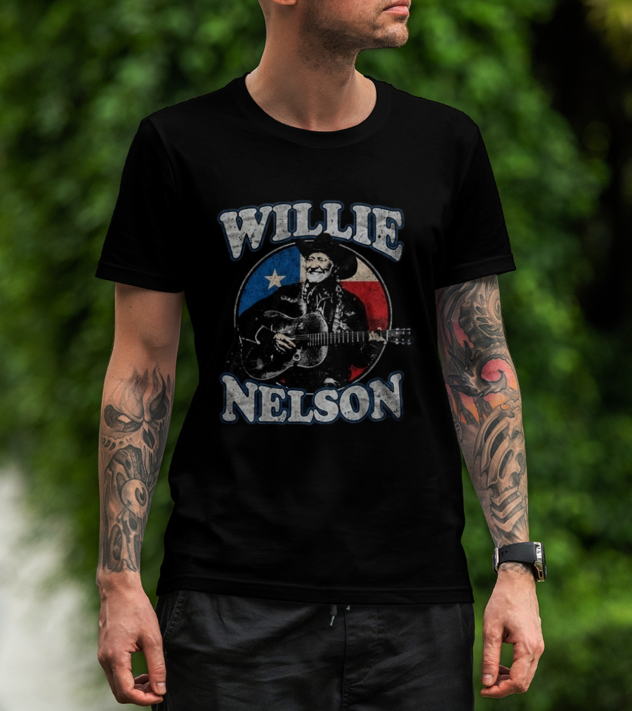 Willie Nelson Texas Flag Guitar Tour Dates 2026 T-Shirt