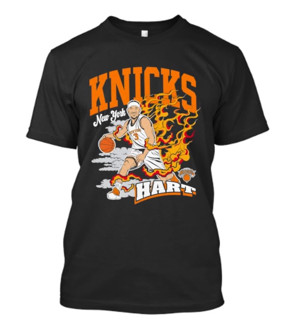New York Knicks Josh Hart No 3 Basketball Fire T-Shirt