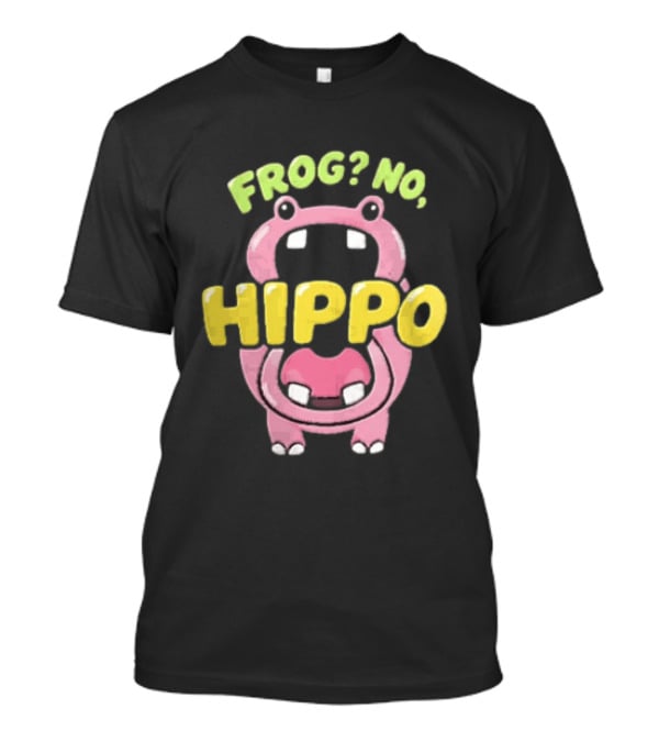 Frog No Hippo Pink Character Cartoon Playful T-Shirt