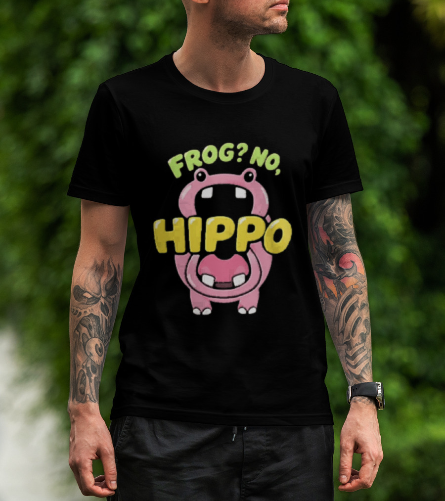 Frog No Hippo Pink Character Cartoon Playful T-Shirt