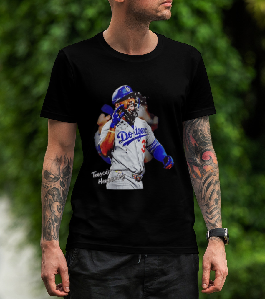 Los Angeles Dodgers Teoscar Hernandez MLB Player Celebration T-Shirt