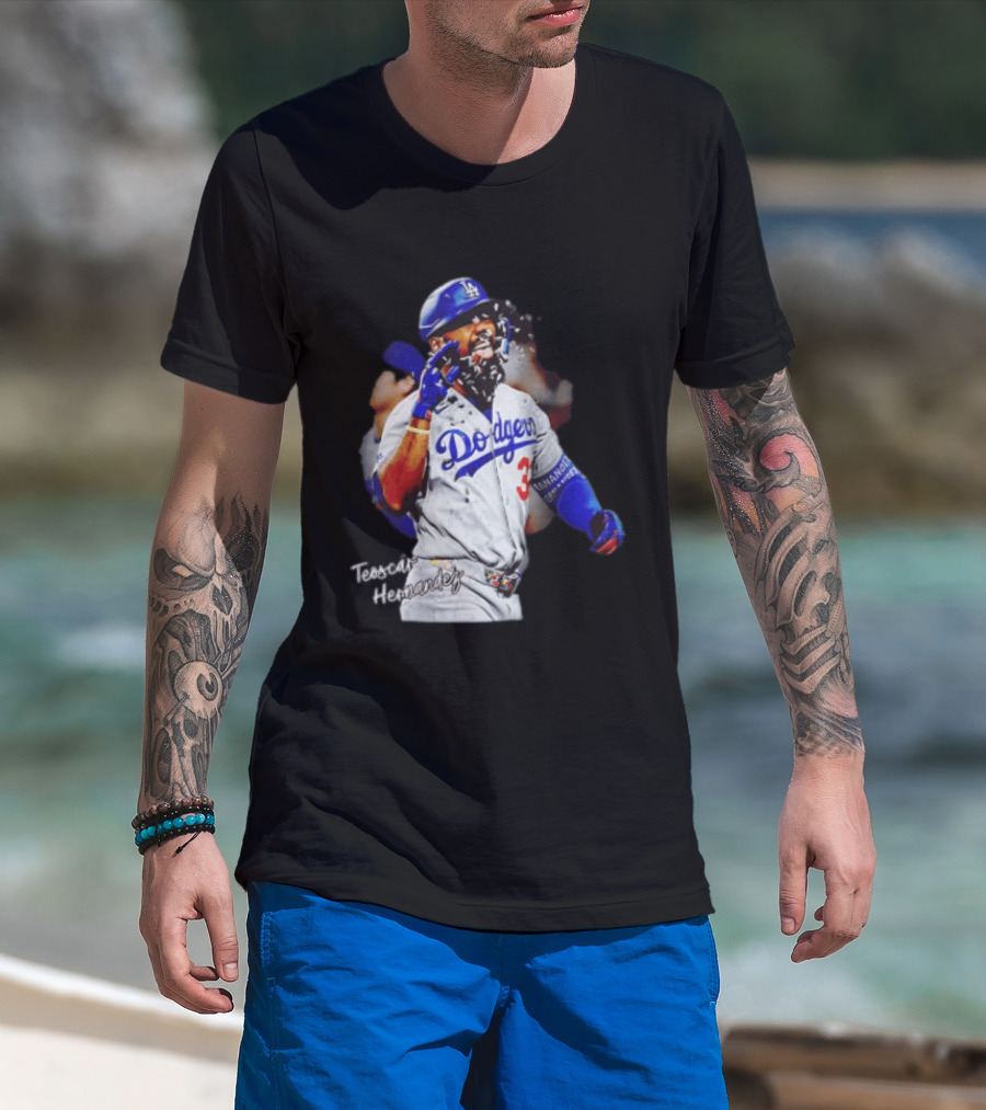 Los Angeles Dodgers Teoscar Hernandez MLB Player Celebration T-Shirt