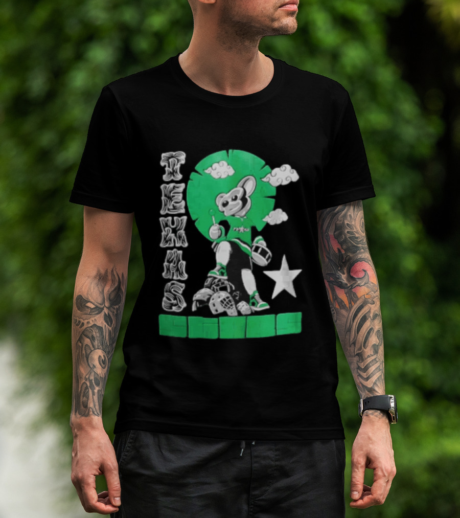 Texas Stars Lollipop Drum Helmets Figures T-Shirt