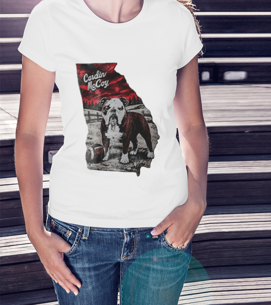 Cardin McCoy Georgia Bulldog Football Landscape T-Shirt