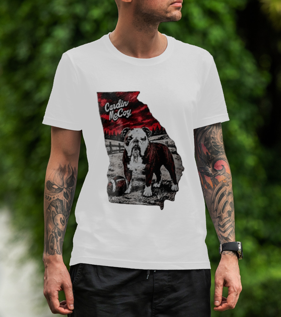 Cardin McCoy Georgia Bulldog Football Landscape T-Shirt