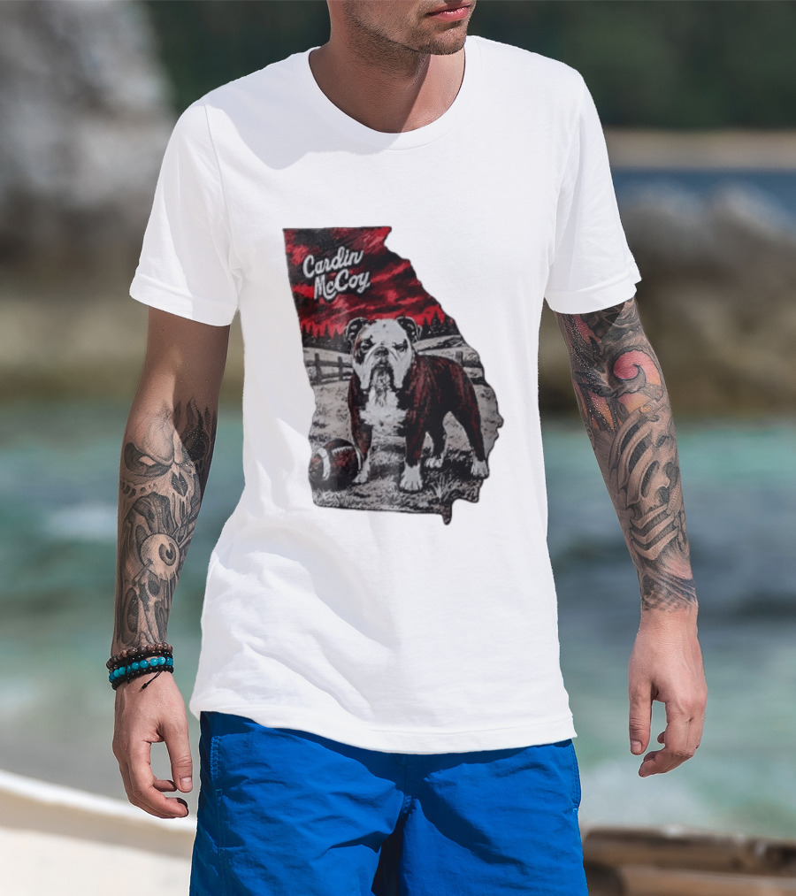Cardin McCoy Georgia Bulldog Football Landscape T-Shirt
