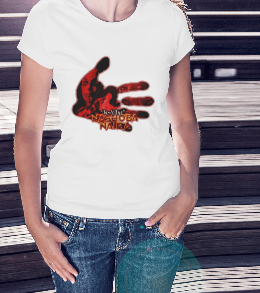 Red Handprint Wolf Eye Nashoba Naira T-Shirt