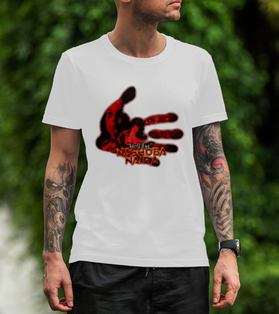 Red Handprint Wolf Eye Nashoba Naira T-Shirt