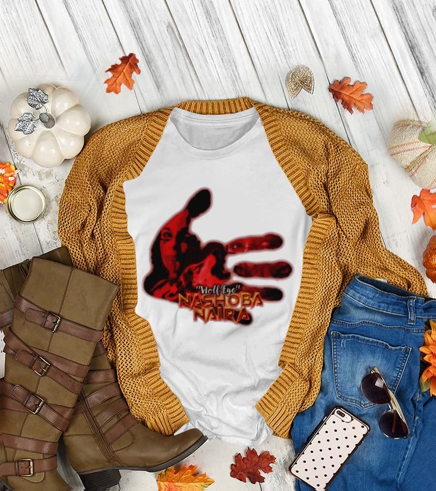Red Handprint Wolf Eye Nashoba Naira T-Shirt